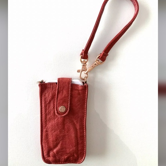 Red Free People Distressed Leather Festival Bag XS crossbody New w Store Tags - Picture 2 of 15